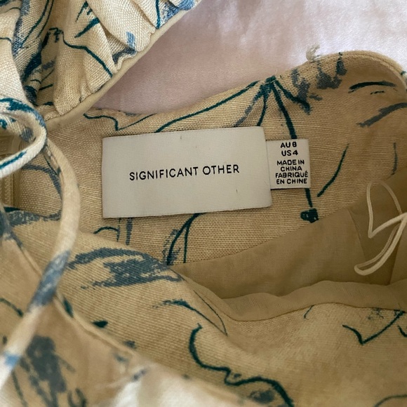 Significant Other Anita Dress Sleeveless Maxi Floral Size 4 Blue Beige - Picture 15 of 16